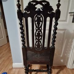 Antique Jacobean  mahogony chairs x 4