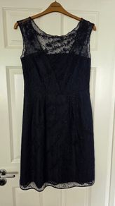 Monsoon Navy Lace Dress Size 14