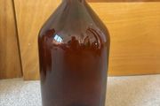 Large Vintage 2000ml Brown Glass Bottle