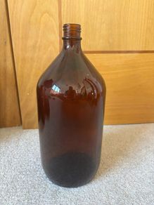 Large Vintage 2000ml Brown Glass Bottle