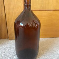 Large Vintage 2000ml Brown Glass Bottle