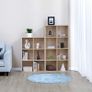 _Wooden Bookcase, 4 Tier Shelf, 8 Compartments, Wardrobe, Closet, Home, Office, Light Oak Colour Image 2