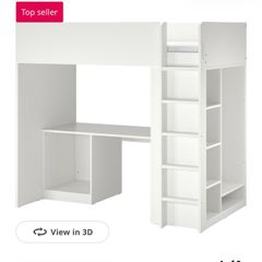 IKEA SMASTAD loft bed with desk and storage in an excellent condition - White - 90x200 cm