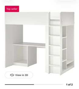 IKEA SMASTAD loft bed with desk and storage in an excellent condition - White - 90x200 cm