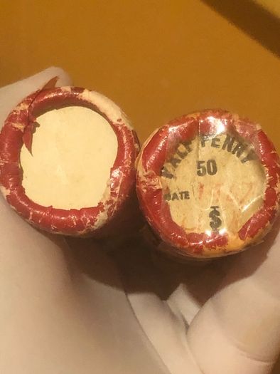 1967 Halfpenny Bank Roll X 2 Read Description