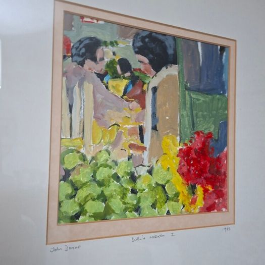 Original John Dunne Irish Painting Dublin Market
