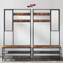 Industrial Clothes Rack, Coat Rack, with Hooks, Mirror, Bench Image 4