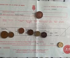 Shane MacGowan of The Pogues - Birth Certificate - FREE POSTAGE