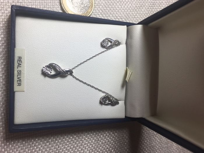 Diamond sterling silver set