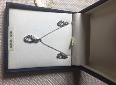 Diamond sterling silver set