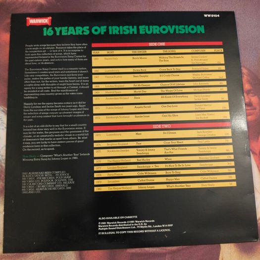 16 years of the Eurovision
