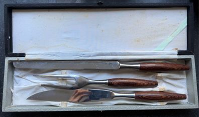 Vintage Mid-Century Japanese Stainless Steel Carving Set