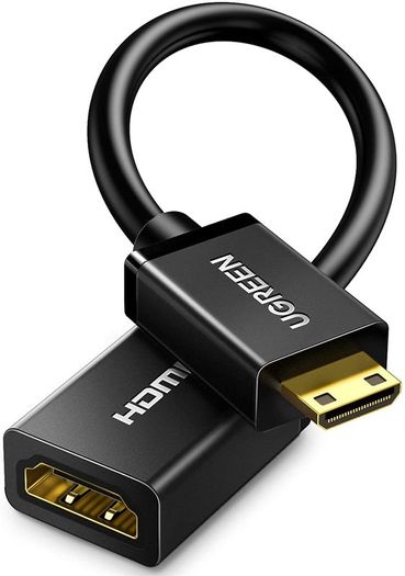 Ugreen Mini HDMI (Male) to HDMI (Female) 3D/UHD 4K@60Hz Bi-Directional Cable Adapter (Gold-Plated) (Brand New/Warranty)
