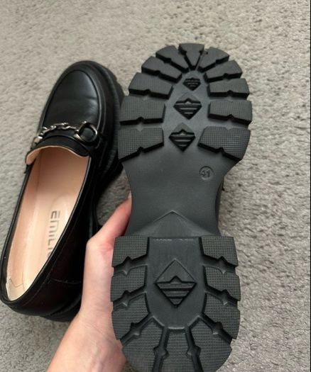 Women's black loafers genuine leather,women shoes