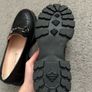 Women's black loafers genuine leather,women shoes Image 4