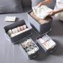 White Plastic Storage Boxes Containers Bins with Gray Lids 4Pcs Image 5