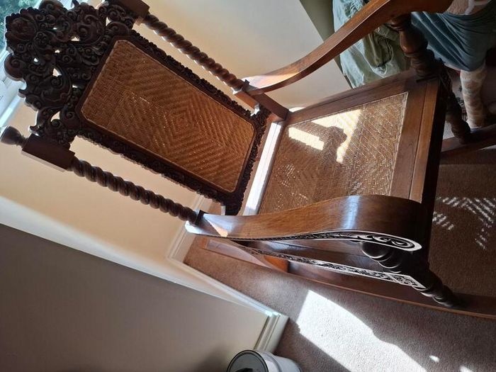 Hand Carved highly ornate Hardwood Rocking chair