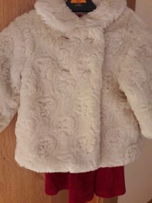 Monsoon girls fur coat 18-24mth
