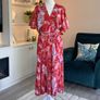 Stunning Red Floral Pleated Midi Dress by AX Paris Size: UK 16 / EU 44 Image 5