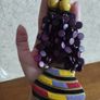 Vintage spectacular necklace made of wooden beads and medallion. Image 2