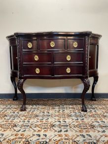 Elegant Chippendale Revival Mahogany Sideboard