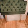 Luxurious Olive Green Velvet Single Headboard Excellent Condition Image 5