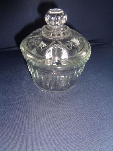 Vintage Hand Cut Jam Bowl with Lid for Sale