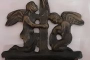 vintage brass/bronze holy water font