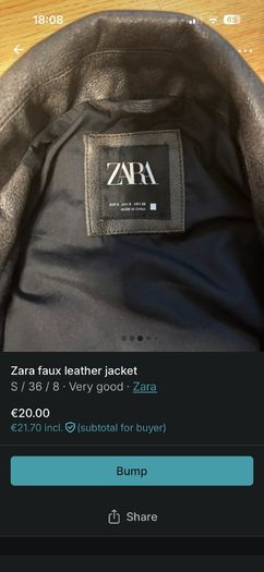 faux leather jacket - zara