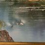 Large Vintage Framed Mountain Landscape Oil Painting Signed G. Whitman 24'' x36'' inches Image 5