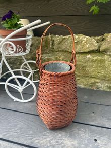 Vintage Japanese Style Flower Basket with Metal Insert