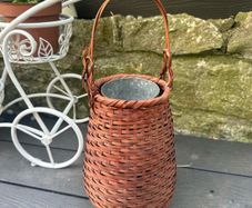 Vintage Japanese Style Flower Basket with Metal Insert