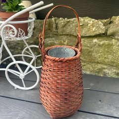 Vintage Japanese Style Flower Basket with Metal Insert