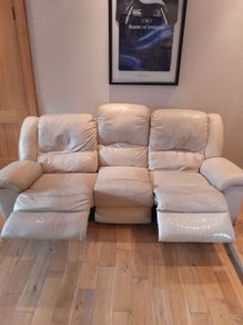 3 + 2 cream leather recliners