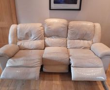 3 + 2 cream leather recliners