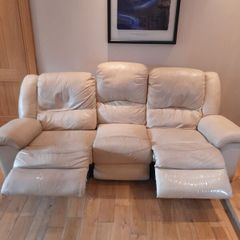 3 + 2 cream leather recliners