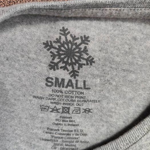 Grey Unisex Christmas T-shirt, size S