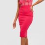 Pink Lace Bandeau Midi Dress Brand New Image 4