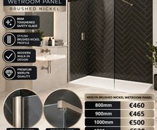 Merlyn brushed nickel wetroom paenls