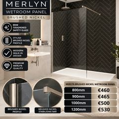 Merlyn brushed nickel wetroom paenls