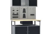Workbench with Three Wall Panels and One Cabinet