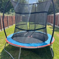 Jump Power 8ft Trampoline with Safety Enclosure & Anchor Hooks