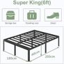 41 cm High Super King Bed Frame, 180 x 200 cm Metal Bed Frame Super King with Rounded Corner Legs Image 3
