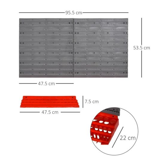 54 Pcs On-Wall Tool Equipment Holding Pegboard Home DIY Garage Organiser DIY w/ 50 Pegs 2 Shelves (FREE POSTAGE)