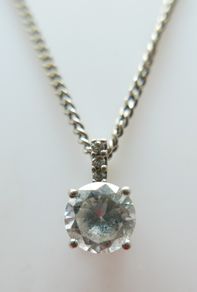 Vintage 925 Sterling Silver Pendant Necklace length 18" - 5,2g