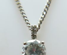 Vintage 925 Sterling Silver Pendant Necklace length 18" - 5,2g
