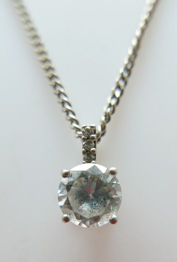 Vintage 925 Sterling Silver Pendant Necklace length 18" - 5,2g