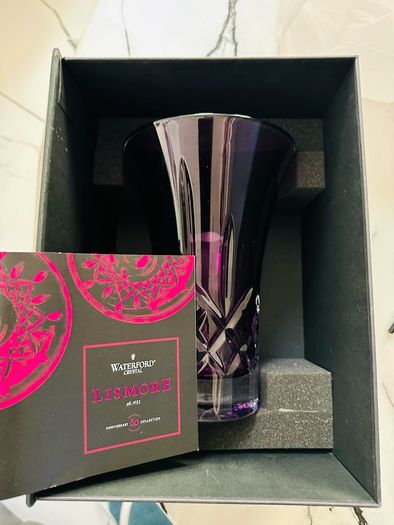 waterford lismore colour amethyst 8in flared vase