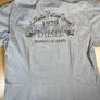 Diesel Embroidered Short Sleeve Button Up Shirt - Mens Sz M - Blue Grey Stripe Image 2