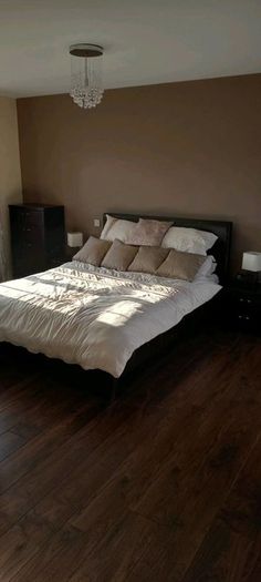 Brown leather bed